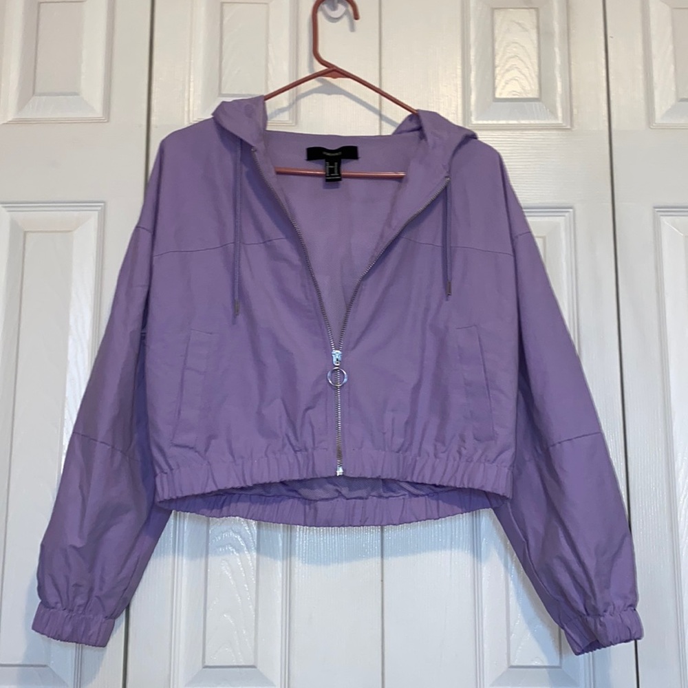 Forever 21 Purple Cropped Windbreaker